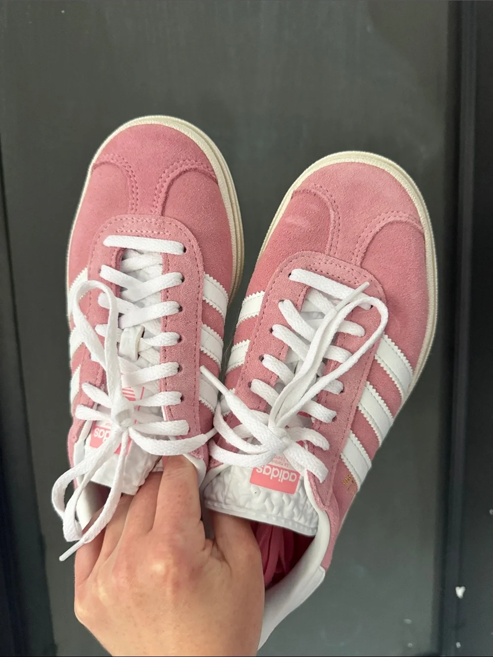 Light pink adidas gazelle